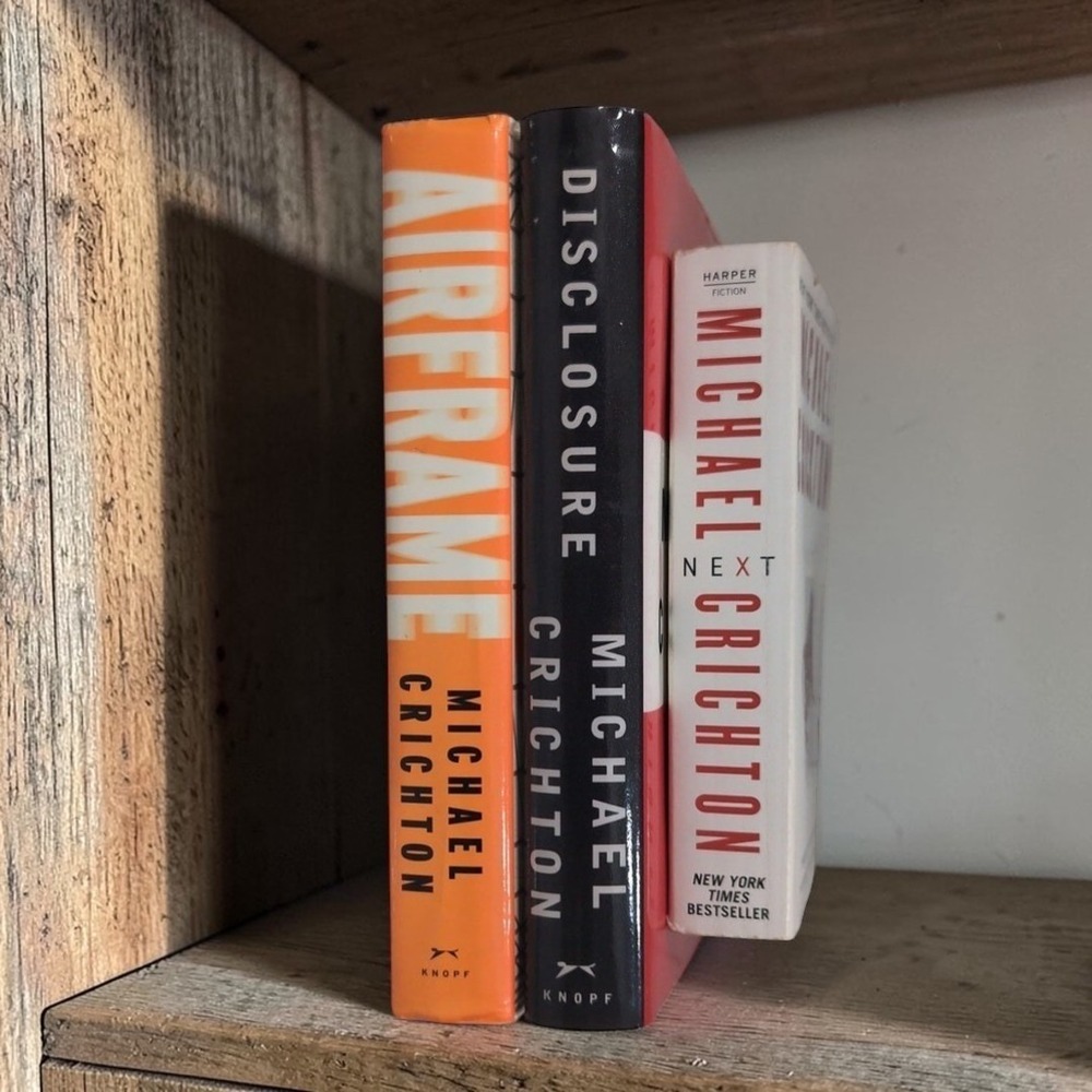 Michael Crichton Book Lot Airframe Disclosure Next Hardcover Paperback Thriller